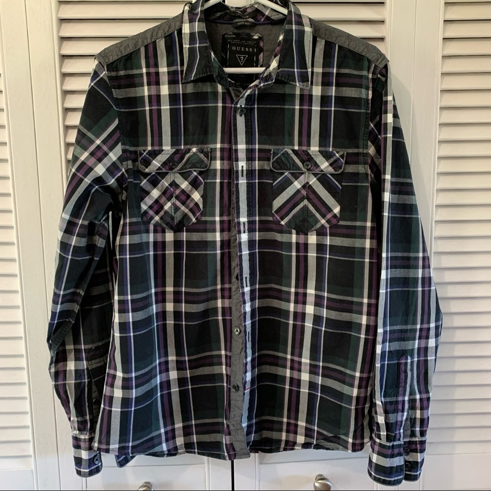 Guess Mens Long Sleeve Dress Shirt